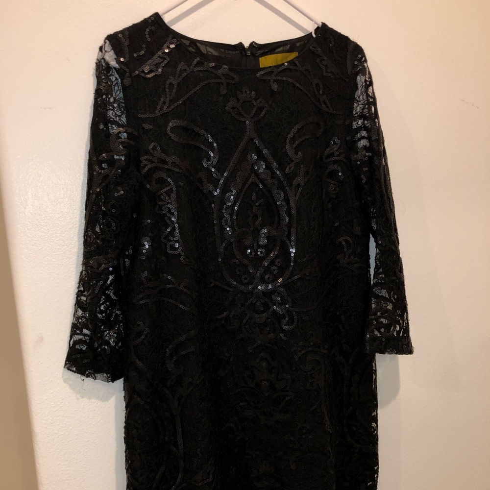 Nicole Miller Black Sequin Cocktail Dress